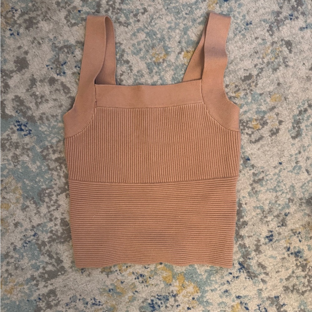 Abercrombie Ribbed Square-Neck Knit Tank Top